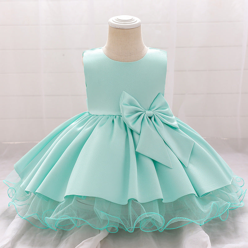 One-Year-Old Dress Girls Long-Sleeved Princess Dress Catch Week Photo Flower Girl Dress