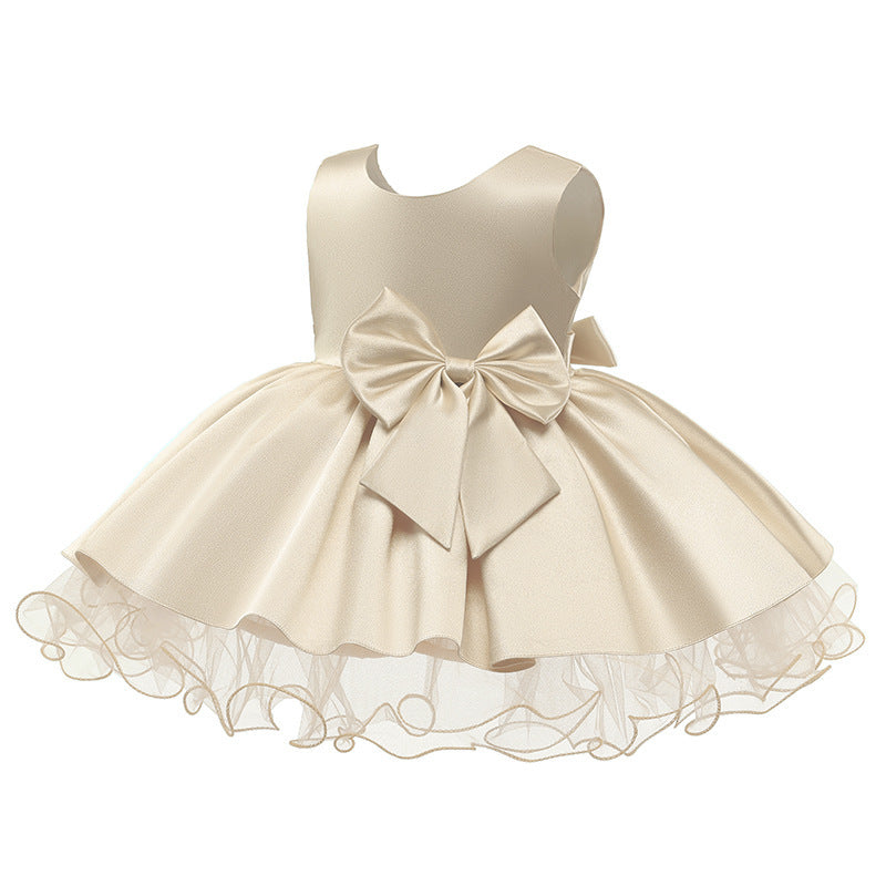 One-Year-Old Dress Girls Long-Sleeved Princess Dress Catch Week Photo Flower Girl Dress